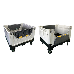 Đóng mở hộp Pallet với bánh xe Stackable nhựa 700L PE 100 lít nhựa lưu trữ hộp ISO gấp hộp rắn 4 cách nhập 1T - Product Image 4