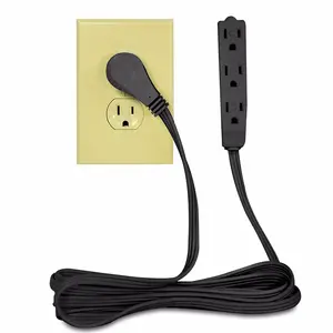 Plug Outlet Extension Cord 6 Feet Flat Plug Extension Cord / Wire 3 Outlet Right Angle Extension Cord - 3 Prong Grounded Angled Flat Plug Extension Cord