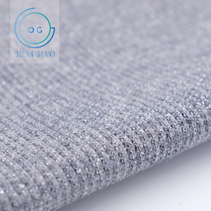 Tissu en tricot côtelé métallisé 2x2 en coton Spandex Lurex de Taiwan pour manchette de sweat-shirt - Product Image 2