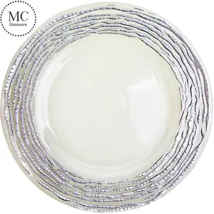 MC-placa de cristal decorativa de plata antigua, transparente, cargador