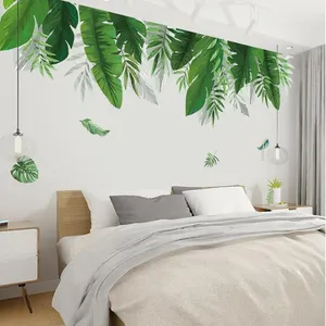 Home decor abnehmbare große grüne blatt wand aufkleber wandbild