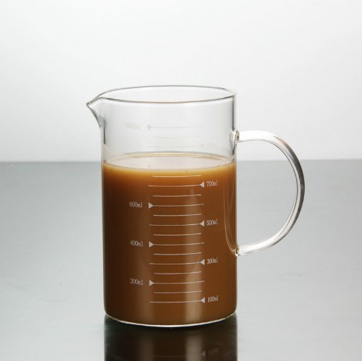 350ml/500ml/1000ml Kitchen High Temperature Resistant Glass Mug With White Measurements Glass Cup