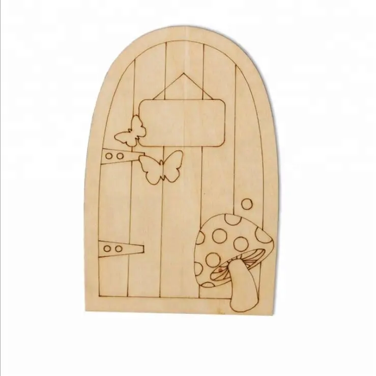 Неокрашенная лазерная гравировка Рождественская дверь подарок своими руками сказочная дверь деревянный налет