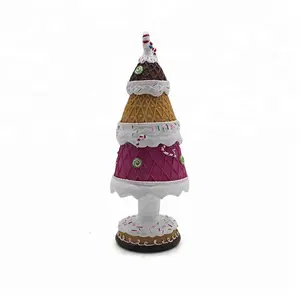 Figura de helado de resina personalizada, conos de helado, adornos para árboles de Navidad, artesanía de resina bonita, decoración del hogar de mesa para niños