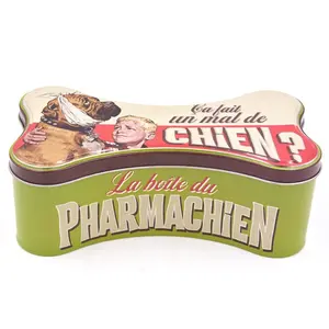Presente de lata de cão em formato de osso, de alta qualidade, comestível, presente criativo, caixa de lata