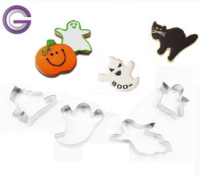 Set di 4 stampini per biscotti a forma di zucca di <span class=keywords><strong>Halloween</strong></span> in acciaio inossidabile 18/0 - Product Image 1