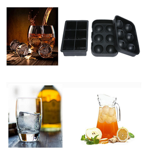Silikon Eiswürfel schale Form Set von 2 Stück große Kugel runde Eisball maschine große quadratische Eiswürfel schale - Product Image 2