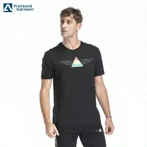 Kurdischer Großhandel Schwarze T-Shirts Gedrucktes Logo Kurzarm mit Logo Jersey Casual Summer Wear Männliches Druck muster 100% Baumwolle