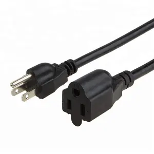 ארה"ב שלושה חודים כבל חשמל 125v 3pin 14AWG NEMA 5-15p ארה"ב 3 פין תקע IEC 320 C13 ארה"ב תקע כבל חשמל כבל