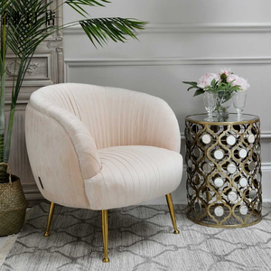 Living Room <strong>pink</strong> Velvet <strong>Occasional</strong> Pleated Single Sofa Arm <strong>Chair</strong> - Product Image 4
