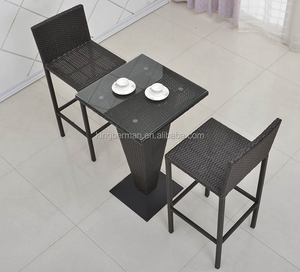 Hiện đại ngoài trời Patio đồ nội thất cao bàn và thanh phân bền và thoải mái Mây Thiết kế cho khách sạn và biệt thự - Product Image 4