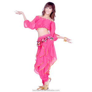 Conjunto de Ropa de Danza del Vientre <span class=keywords><strong>Egipcia</strong></span> para Mujer, Traje de Danza del Vientre, Top de <span class=keywords><strong>Manga</strong></span> <span class=keywords><strong>Larga</strong></span> y Pantalones OEM - Product Image 1