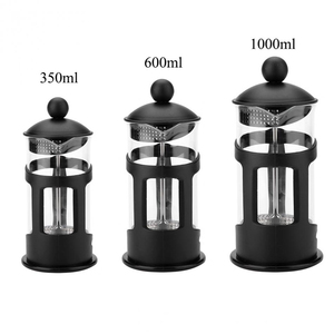 Nouvelle presse à café française de cuisine OEM 34 Oz Machine à <span class=keywords><strong>expresso</strong></span> et thé avec trois filtres, piston en acier inoxydable Verre résistant à la chaleur - Product Image 1