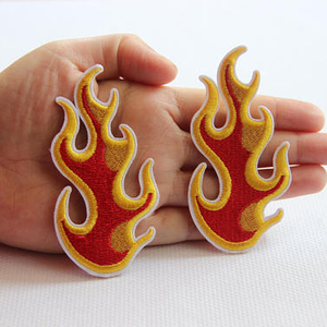 Gros Haute qualité tissu <span class=keywords><strong>patch</strong></span> autocollant/Fer sur brodé <span class=keywords><strong>Patch</strong></span> <span class=keywords><strong>Flames</strong></span> personnalisée embroid <span class=keywords><strong>patch</strong></span> accepter design personnalisé - Product Image 2
