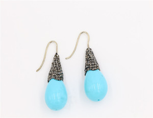 925 Pendientes de Perlas de Plata y Zafiro pendientes de la joyería para Las Mujeres - Product Image 2