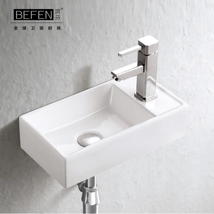 Made in China customized bathroom ceramic various types wall-hung wash basin wall sink
