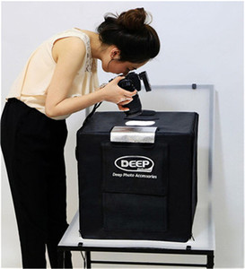 Xách tay 40x40x40cm <span class=keywords><strong>LED</strong></span> ánh sáng phòng ảnh studio nhiếp ảnh Ánh sáng lều Kit Backdrop Cube hộp mini sâu có thể gập lại với mang theo túi - Product Image 1