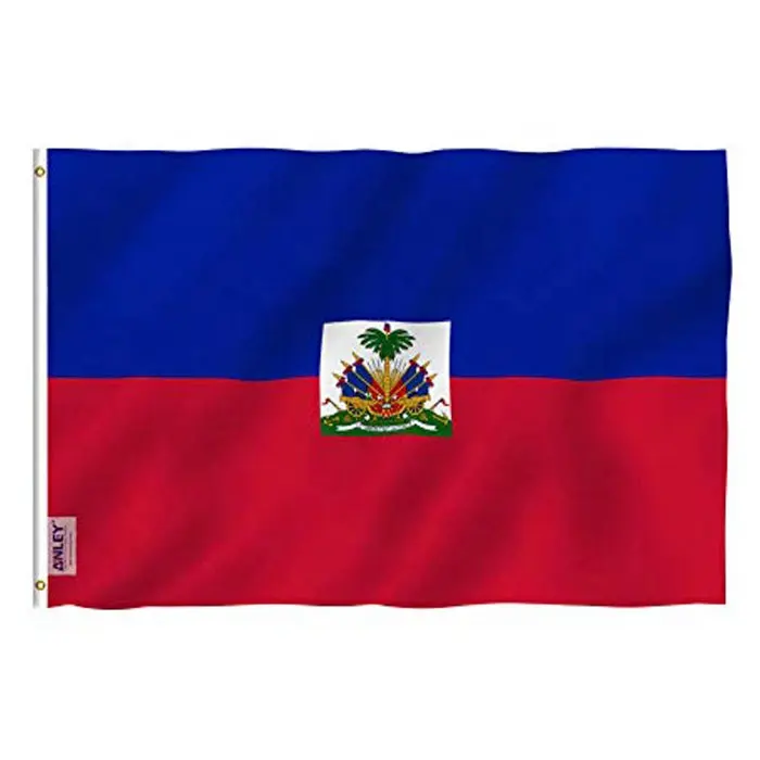 Nuovo 3x5ft Altro Formato di Stampa 100D Poliestere Personalizzato Nazionale Haitian Flag Per Indoor Outdoor Appeso