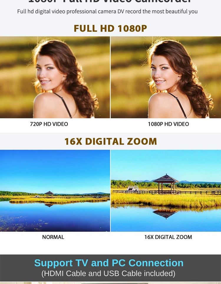 4K Video Camera Camcorder 48MP Wifi Vlogging Camera 16X Zoom Digital Video Camera Recorder