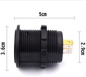 Voltímetro digital de 3 pines y amperímetro Marine Socket Mount 12V - Product Image 3