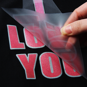Autocollants de transfert de logo personnalisé, autocollants de transfert de presse à chaud de styliste de fer sur les paillettes pour les tissus - Product Image 1