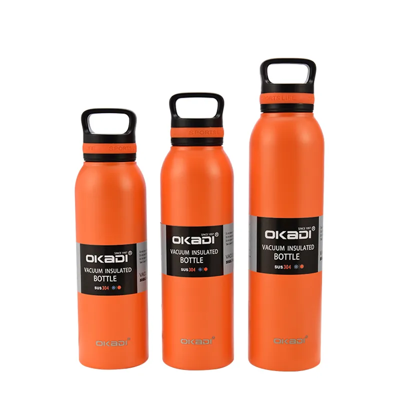 Botol Air Olahraga Baja Tahan Karat 32OZ, Dinding Ganda, Botol Air Olahraga Logam Terisolasi Vakum Stainless Steel