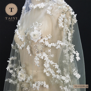 Vải Ren Tuyn Thanh Lịch Vải Ren <span class=keywords><strong>Sequin</strong></span> Châu Phi Với Vải Thêu Hạt Cho Trang Phục - Product Image 2