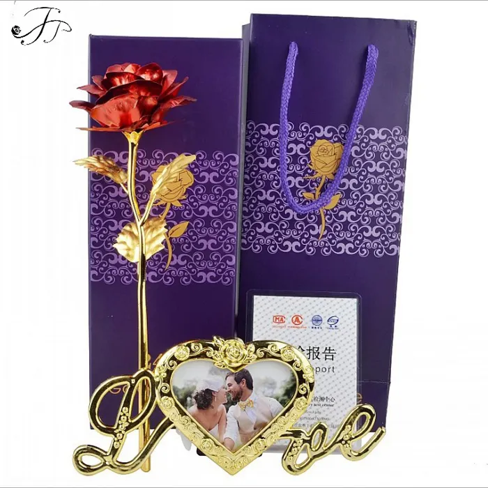 24 18k Gold Plated Rose Flower Birthday Valentine'S Day Anniversary Gift With Box
