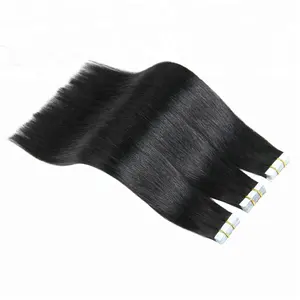Elite Straight 16" Tape In Adhesives Remy Human Hair Extensions 20pcs/pack Jet Black Tape On Hair Fast Shipping
