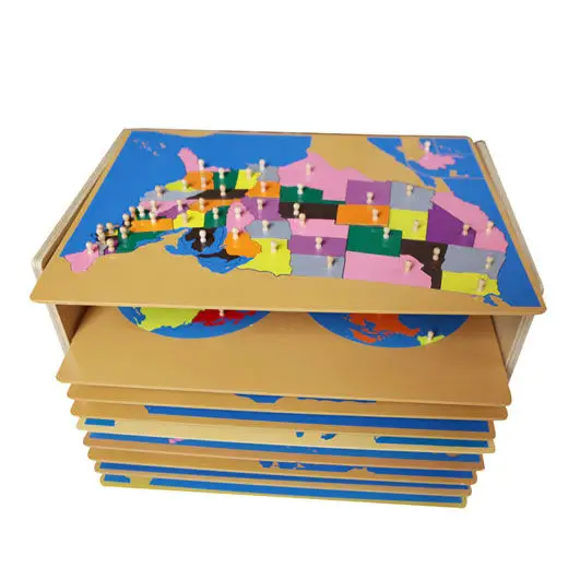 Giocattoli educativi per bambini con Montessori Puzzle Mappe con Mobile G004
