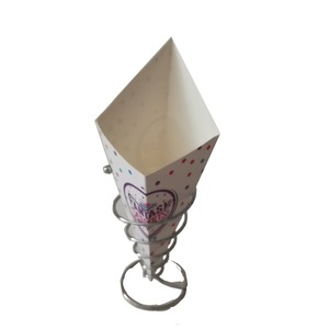 Thời trang gói- hình dạng con chip khoai tây đông lạnh khoai tây chiên giấy hình nón với nước sốt chứa - Product Image 1