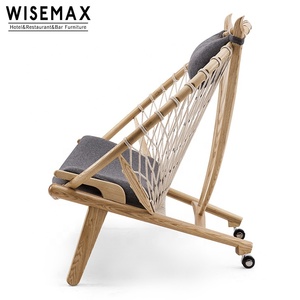 Sillón de Madera de Lujo con Tela de Peluche y Ruedas para Balcón o Cafetería, Silla de Descanso de Cuero - Product Image 3