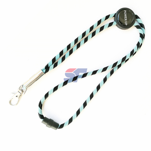 เชือกเส้นเล็กทอสีแดงพิมพ์โลโก้ได้ตามต้องการอุปกรณ์เสริมสำหรับการค้าที่เป็นธรรมพร้อมตะขอทำจากโพลีเอสเตอร์ - Product Image 2