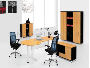 Modern büro <span class=keywords><strong>partner</strong></span> schreibtisch mit glas top, büro schreibtisch mit metall bein design - Product Image 5
