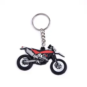 Motorcycle shaped 2d cheap custom soft pvc keychain