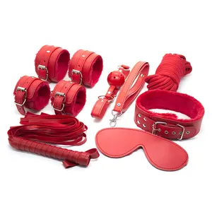 BDSM Bondage PU Leather Fetish Kit Restraints Slave Sex Toy Bondage For Couples