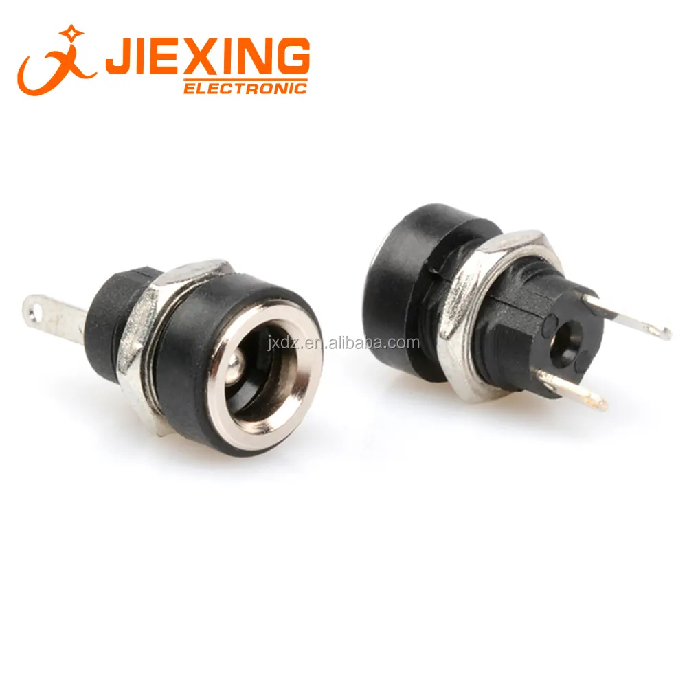 DC-022B DC Power ג 'ק Socket מחבר DC022B 5.5*2.1mm 2.1 שקע 2pin ריתוך חוט סוג