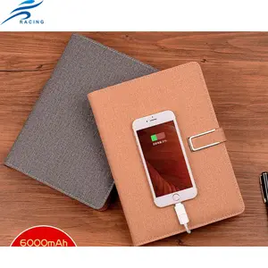 Sang Trọng Da USB Flash Đĩa Máy Tính Xách Tay Thông Minh Nhật Ký Với Powerbank