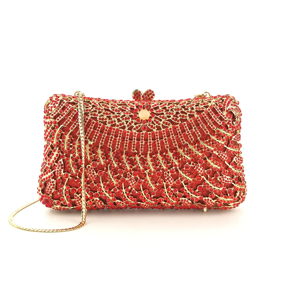 Trendy bling luxury clutch bags women with gold chain handbag OC3394