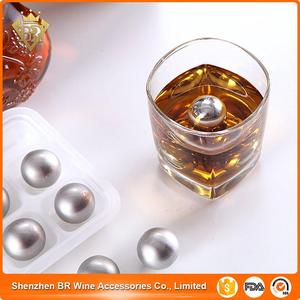 Popular bola de hielo cubo de acero inoxidable piedras del <span class=keywords><strong>whisky</strong></span> con bolsa de almacenamiento de terciopelo - Product Image 4