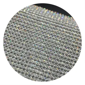 Istana Kristal 120*45Cm Dasar Logam Aluminium Berlian Imitasi Kaca Jaring Kristal Pemangkasan Strass Besi untuk Sepatu DIY
