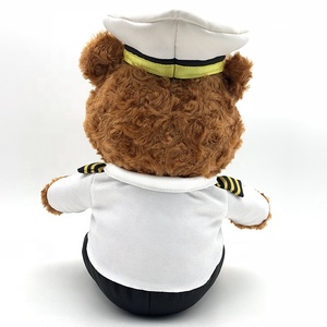Brinquedo de pelúcia capitão piloto, animais de pelúcia, uniforme branca - Product Image 2