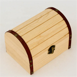 <strong>Unfinished</strong> <strong>Wood</strong> Boxes with Hinged Lid Decorative Storage Box Wooden Pirate Treasure <strong>Chest</strong> for Crafts Jewelry Toy Party Classroom - Product Image 4
