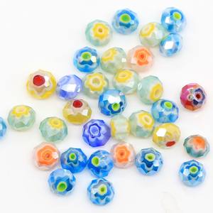 لون مختلط millefiori الخرز الزجاجي مع النهاية AB للمجوهرات DIY صنع - Product Image 3