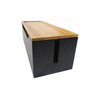 Wholesale Bamboo Cable Management Box for Desk Cable Storage and Power Strip Box