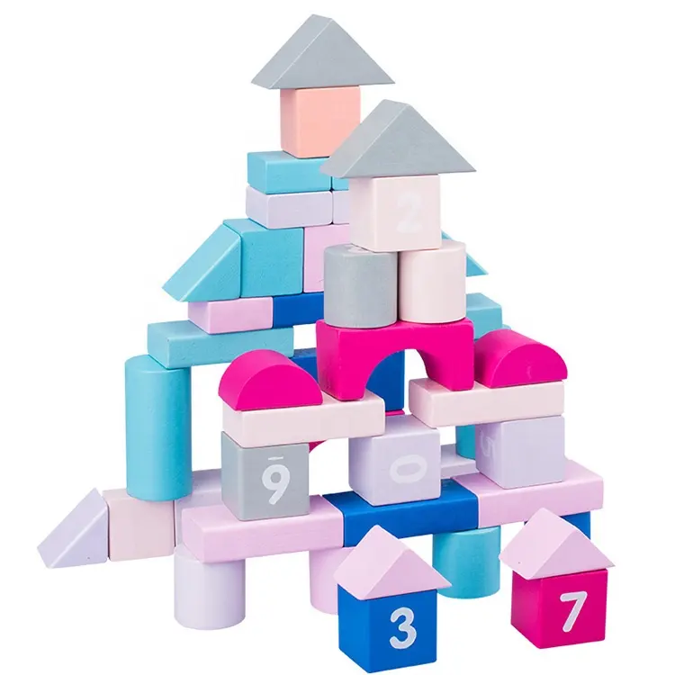 Изготовленный На Заказ Цветной замок макарун, строительные деревянные блоки, самодельные блоки с цифрами, игрушки