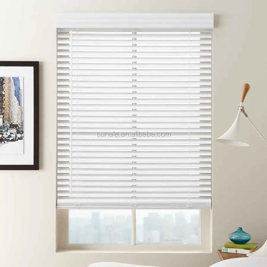 2 polegadas faux wood blinds 50MM PVC venezianas cortinas de rolo Horizontal Padrão de cortina da janela