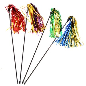 Kitten Pet <span class=keywords><strong>Catcher</strong></span> <span class=keywords><strong>Teaser</strong></span> Zauberstab mit farbiger Glitzer folie Quaste Interaktive Katze Tease Spielzeug Katzen spielzeug Zufällige Farben - Product Image 1