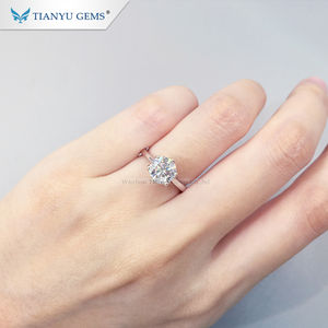 Wuzhou fabbrica tianyu gemme solido da sposa in oro anello 1.25ct rotonda cuore & arrow moissanite anello di fidanzamento in oro per la donna - Product Image 5