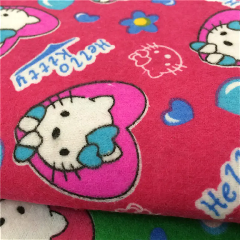 2018 Good Quality & Price China Home Textiles 100% Cotton Cartoon Printed Flannel Fabrics for Children
